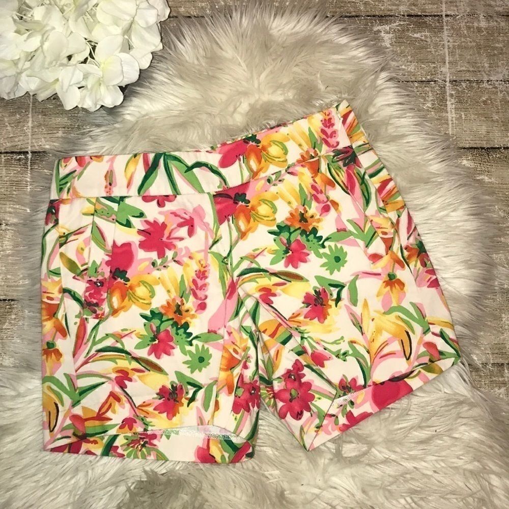 J. Crew Printed Chino Shorts Tropical Floral